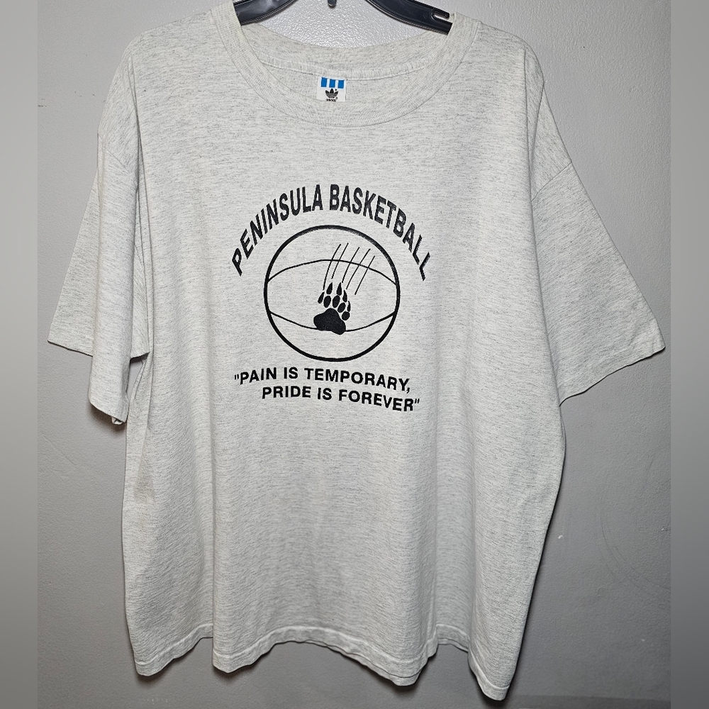 Vintage Adidas Basketball Pain Is Temporary Pride Is Forever Peninsula TShirt XL